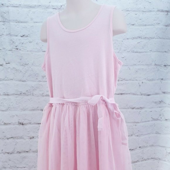 Crew Cuts Girls Pastel Pink Sleeveless Tulle Knit Summer A Line Dress Size 10 - Picture 4 of 15